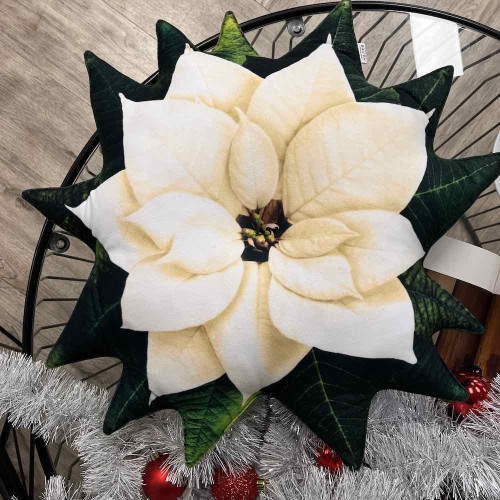 Poduszka Gwiazda Betlejemska Biała