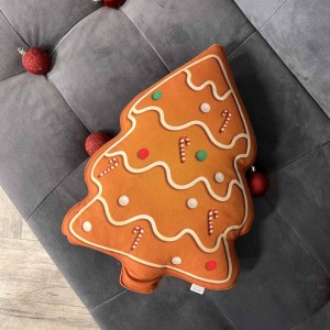 Poduszka piernik Choinka świąteczna brązowa