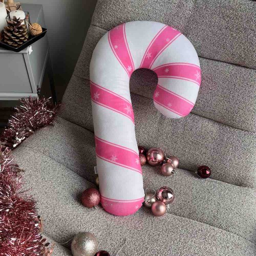 Poduszka Laska świąteczna różowa