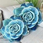 Zestaw poduszek Sukulenty turkusowe Echeveria
