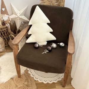 Poduszka Choinka boucle biała