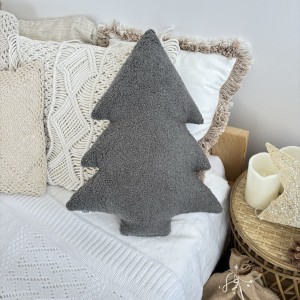 Poduszka Choinka boucle szara