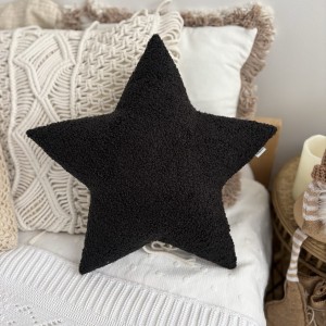 Poduszka Gwiazda boucle czarny
