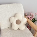 Poduszka boucle mały Kwiatek biały / beż