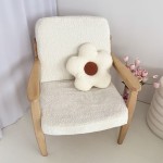 Poduszka boucle mały Kwiatek biały / rudy