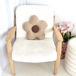 Poduszka boucle duży Kwiatek beż / brąz