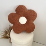 Poduszka boucle duży Kwiatek rudy / biały