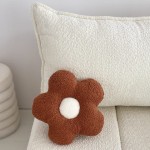 Poduszka boucle mały Kwiatek rudy / biały