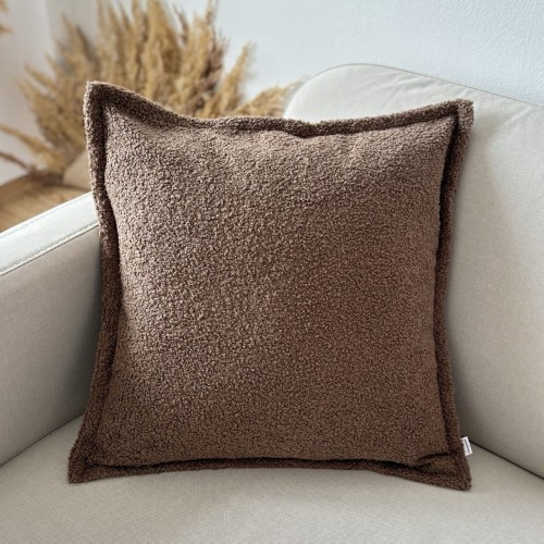 Poduszka dekoracyjna boucle brąz