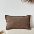 Poduszka dekoracyjna boucle brązowa prostokątna