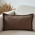 Poduszka dekoracyjna boucle brązowa prostokątna
