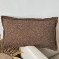 Poduszka dekoracyjna boucle brązowa prostokątna