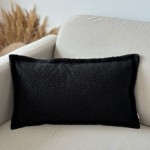 Poduszka dekoracyjna boucle prostokąt czarna