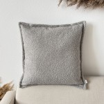 Poduszka dekoracyjna boucle szara