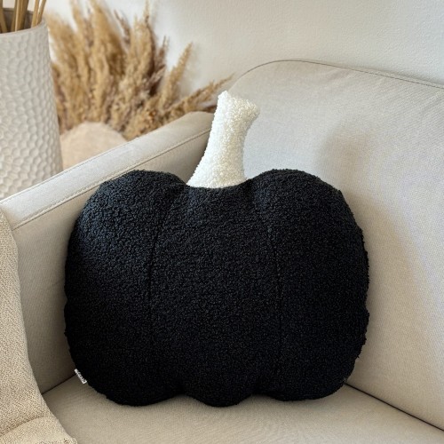 Poduszka jesienna boucle czarna