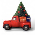 Poduszka Świąteczna Retro Auto z Choinką