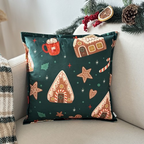 poduszka dekoracyjna swiateczna domki pierniki