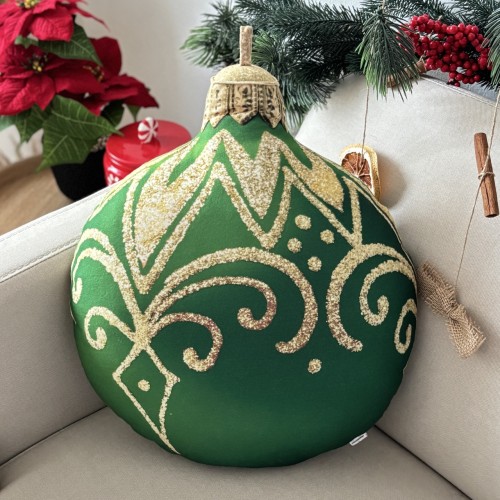 Poduszka Bombka zielona retro