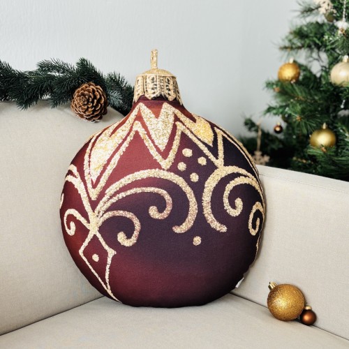 Poduszka Bombka brązowa