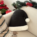 Poduszka w kształcie czapki Mikołaja czarna boucle