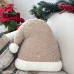 Poduszka w kształcie czapki Mikołaja beżowa boucle