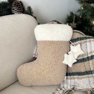 Poduszka świąteczna Skarpeta beżowa boucle