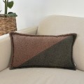 Poduszka dekoracyjna prostokąt boucle brązowo- zielona