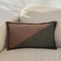 Poduszka  boucle brązowo- zielona