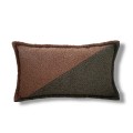 Poduszka dekoracyjna prostokąt boucle brązowo- zielona