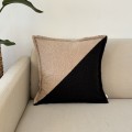 Poduszka dekoracyjna kwadrat boucle dwukolorowa czarny i beż
