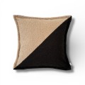 Poduszka dekoracyjna kwadrat boucle dwukolorowa czarny i beż