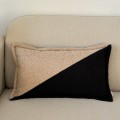 Poduszka dekoracyjna prostokąt boucle czarny i beż