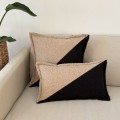 Poduszka dekoracyjna prostokąt boucle czarny i beż