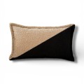 Poduszka dekoracyjna prostokąt boucle czarny i beż