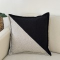 poduszka dekoracyjna boucle czarny-szary skos