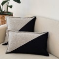 poduszki dekoracyjne  boucle czarny-szary skos
