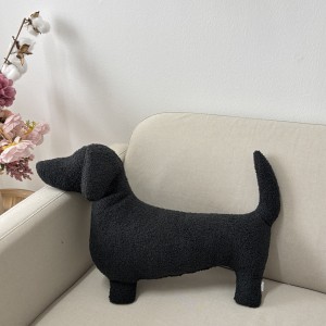 Poduszka pies Jamnik boucle czarna