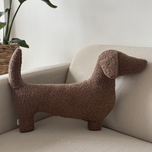 Poduszka pies Jamnik boucle brązowy