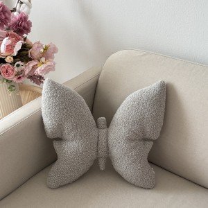 Poduszka dekoracyjna Motyl szara boucle