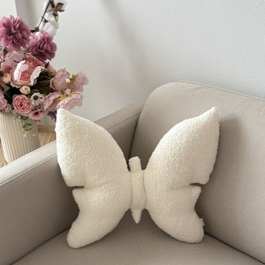 Poduszka dekoracyjna Motyl ecru boucle