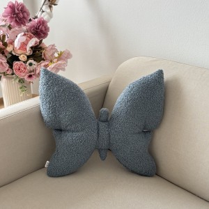 Poduszka dekoracyjna Motyl niebieski boucle